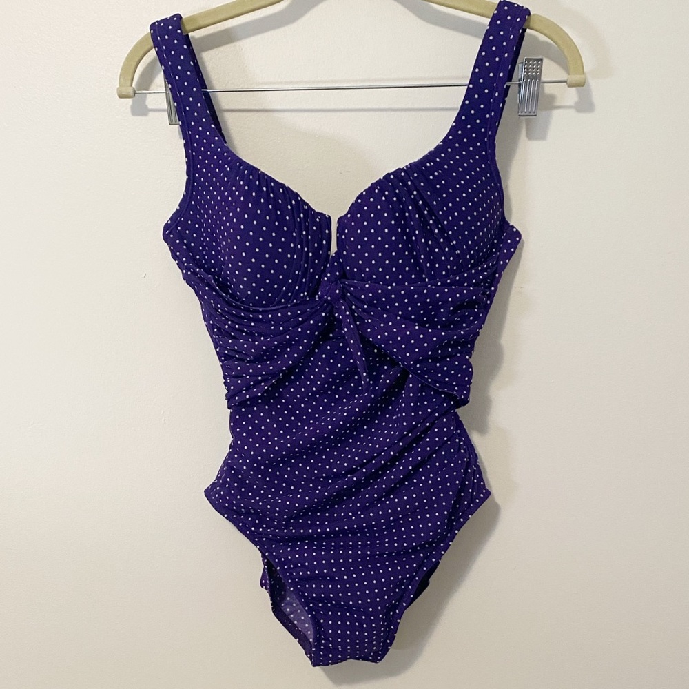 Miraclesuit Polka Dot 1 Piece Swimsuit